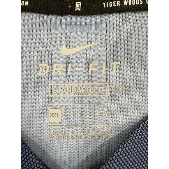 Nike Polo Shirt Mens Size 2XL Blue Tiger Woods Blade Collar Snap Dri-Fit CT3799 - Picture 8 of 12